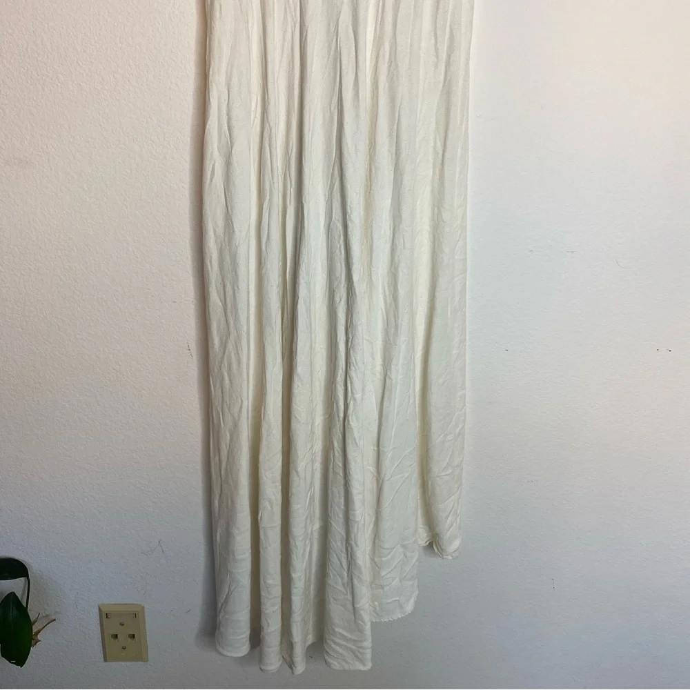 Cloud Hunter Co. White V Neck Plunge Flutter Sleeve Midi Maxi Dress XS